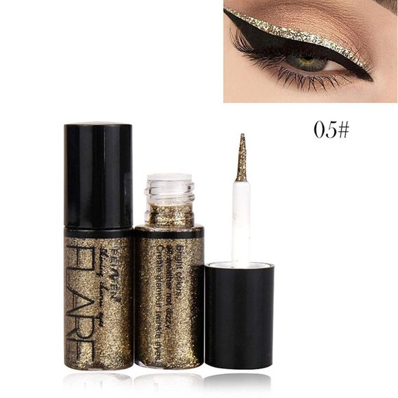 Glitter Liquid Eyeliner Eye Shadow Makeup Kit Long Lasting Luminous Shimmer - Picture 4 of 9